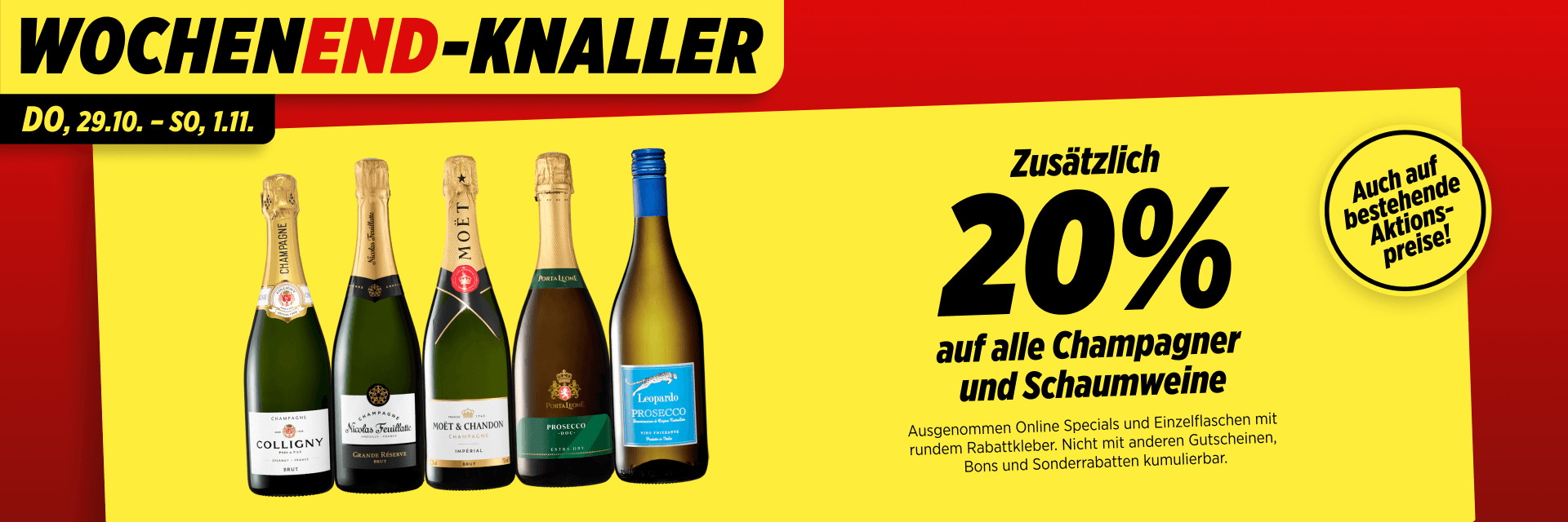 20% auf Schaumweine