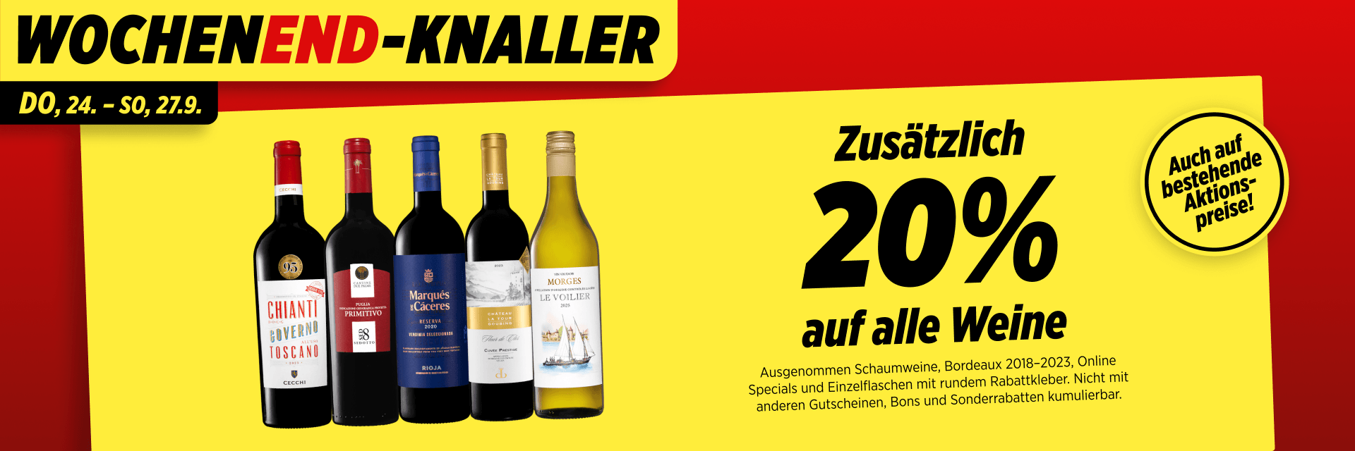 20% auf alle Weine