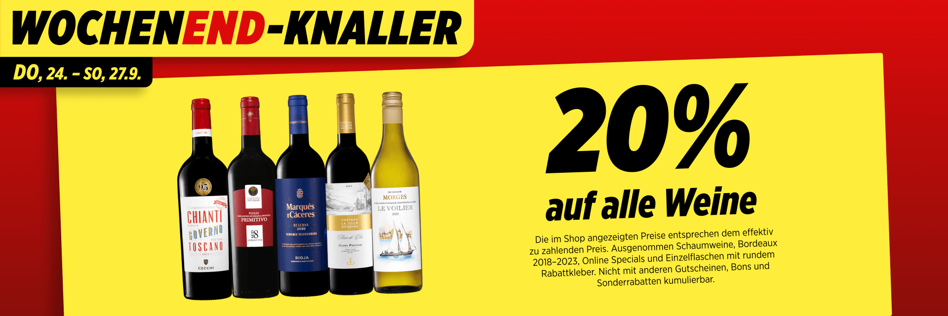 20% auf alle Weine