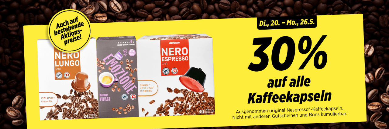 30% auf Kaffeekapseln