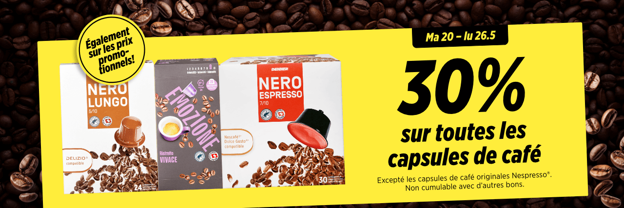30% sur les capsules de café 