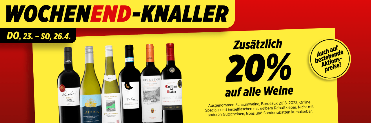 20% alle Weine 