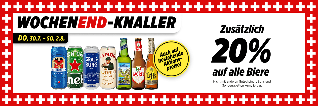20% auf alle Biere