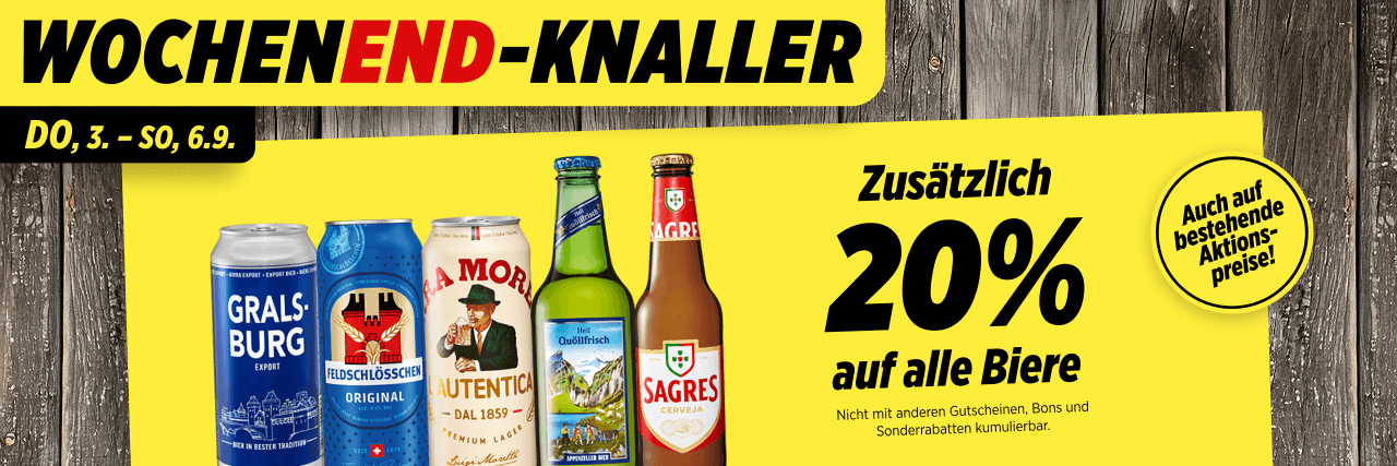 20% auf alle Biere